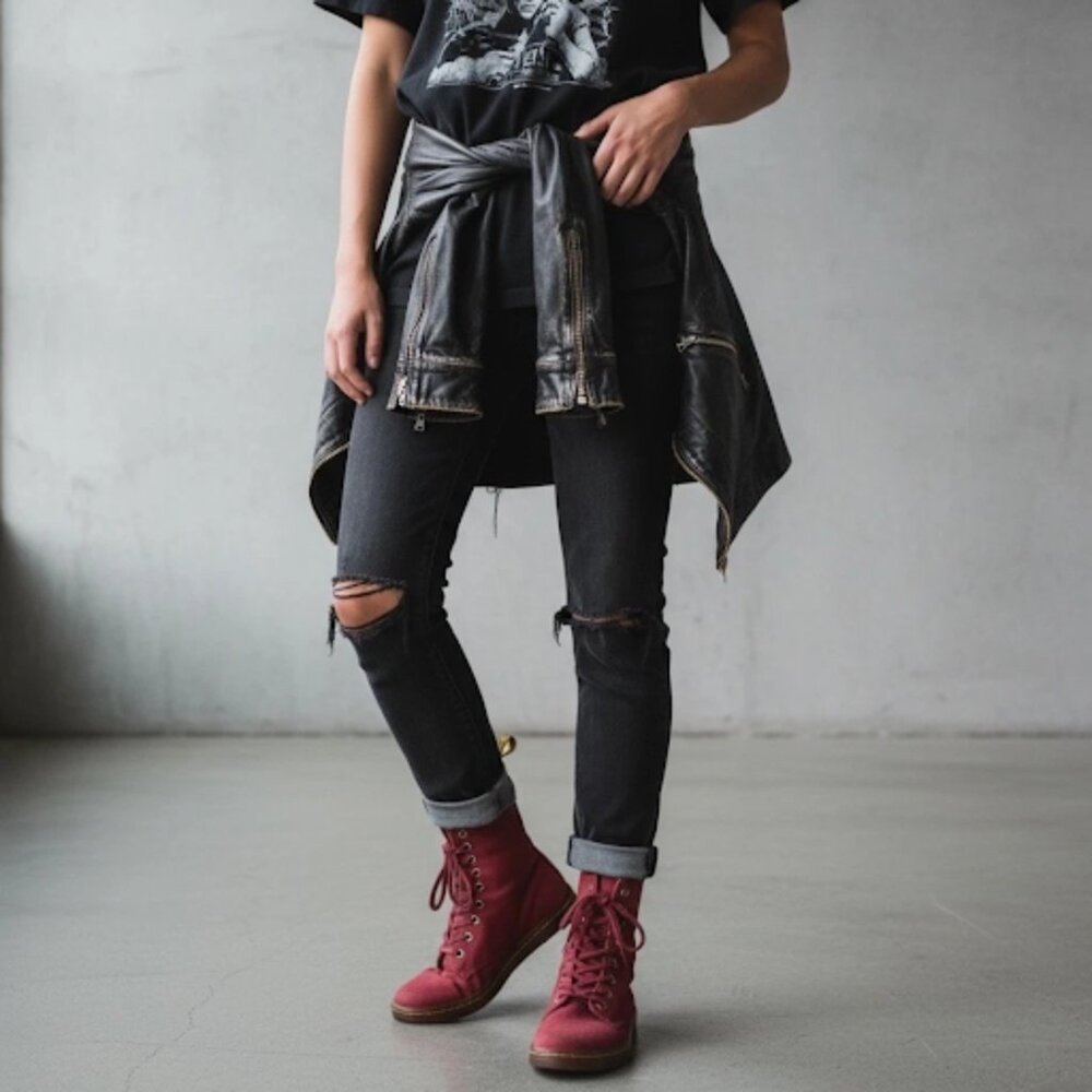 Dr. Martens Stratford Canvas Plaid Lined Boots